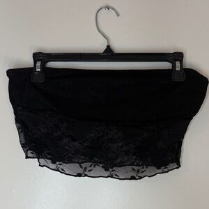 Black Lace Cropped Tube Top